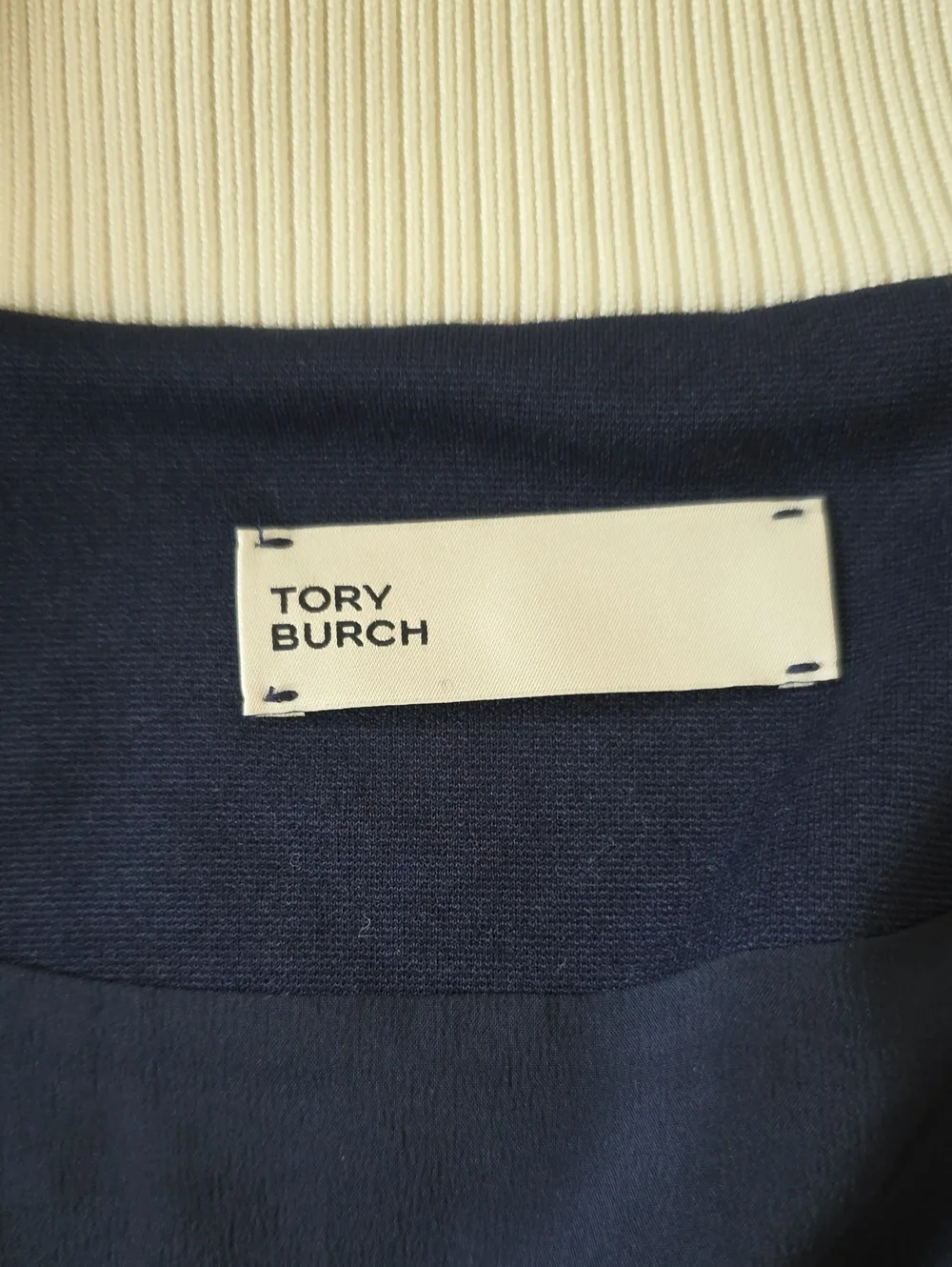 Tory Burch Navy, Black & White Colorblock Track Jacket